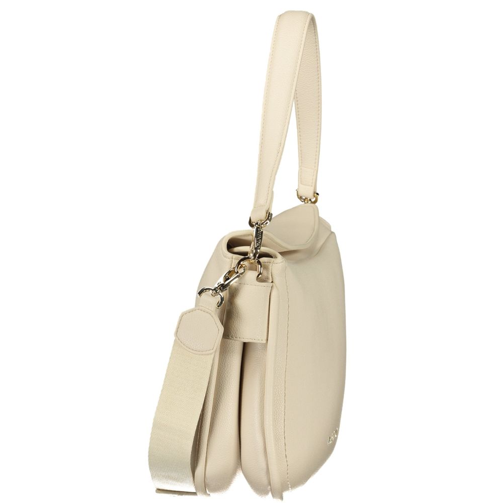 Mario Valentino Beige Damen-Tasche aus Polyurethan mit abnehmbarem Schultergurt