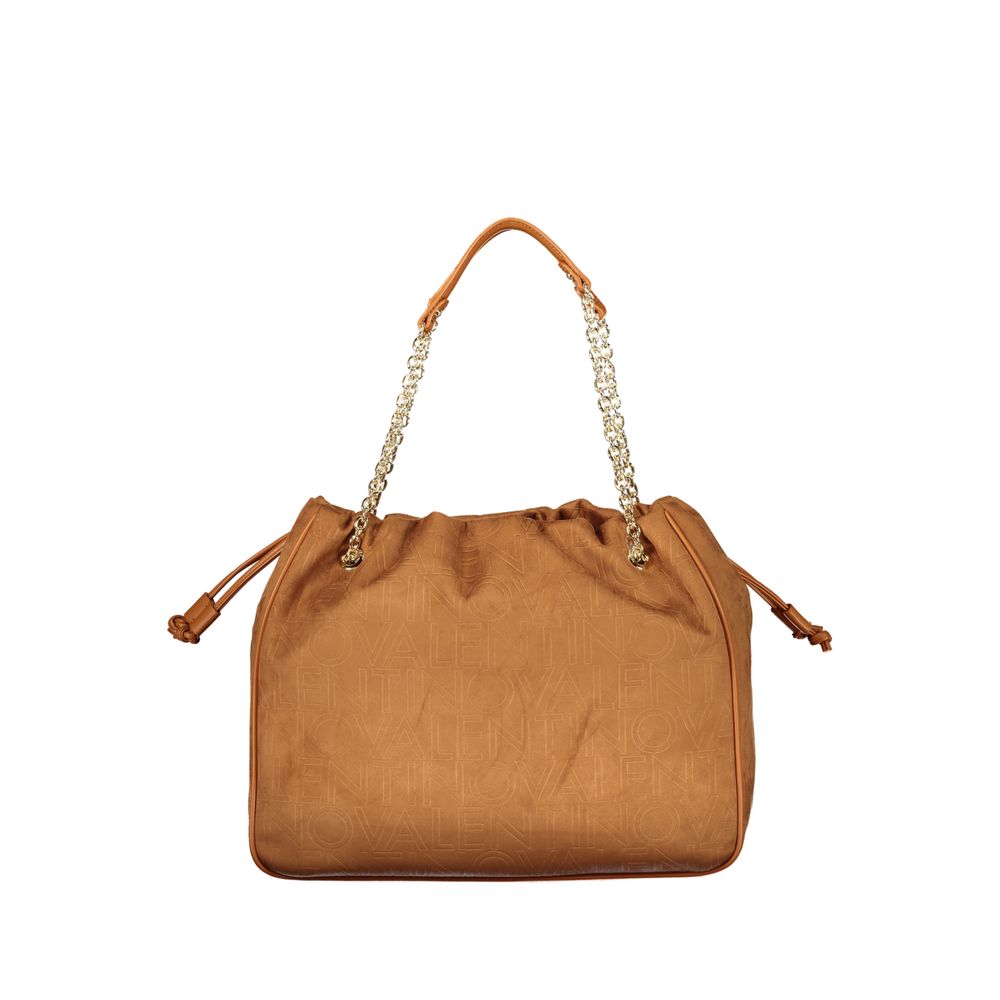 Mario Valentino Damen-Schultertasche aus braunem Polyurethan