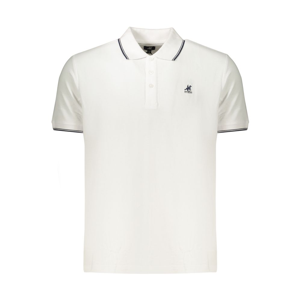U.S. Grand Polo Weißes Herren-Poloshirt aus Baumwolle