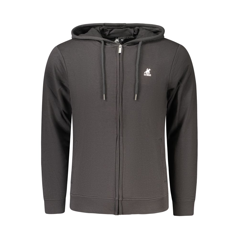 U.S. Grand Polo Schwarzer Herren-Hoodie aus Baumwolle