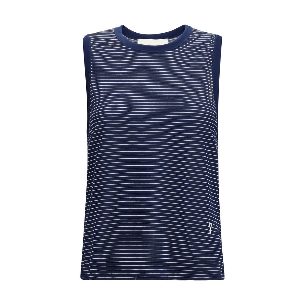 Ami Paris Blaue Baumwoll-Tanktops