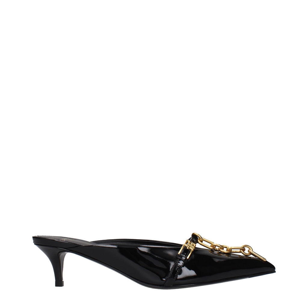 Balmain Schwarze Leder Plateau-Sandalen