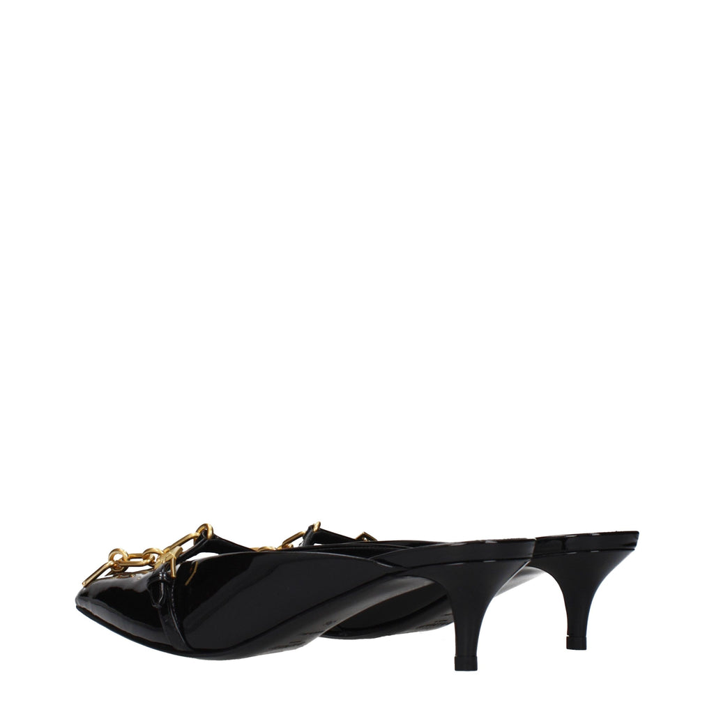 Balmain Schwarze Leder Plateau-Sandalen