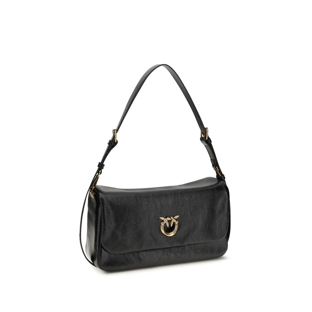 PINKO Schwarze Bos Taurus Kalbsleder Schultertasche