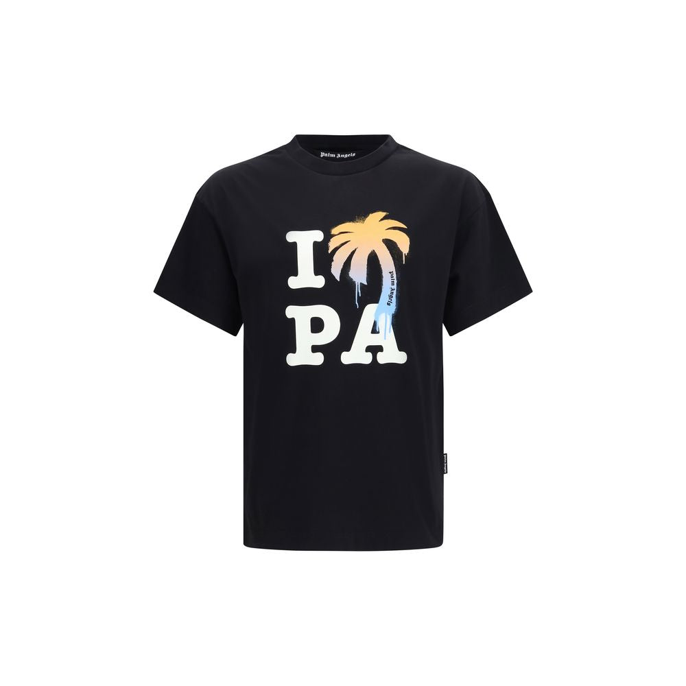 Palm Angels Schwarzes Baumwoll-T-Shirt