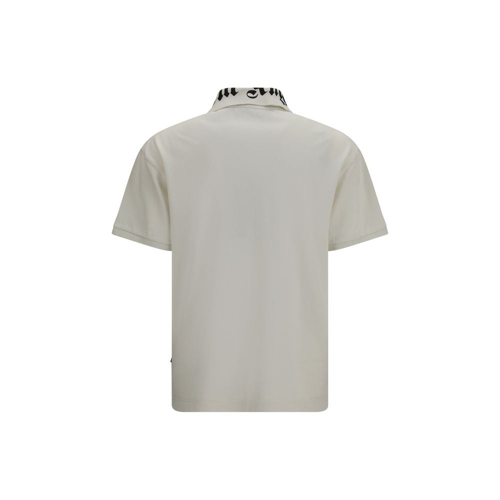 Palm Angels Weißes Poloshirt aus Baumwolle