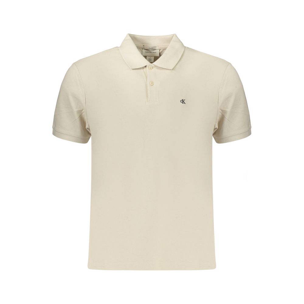 Calvin Klein Beige Baumwoll-Herrenpoloshirt