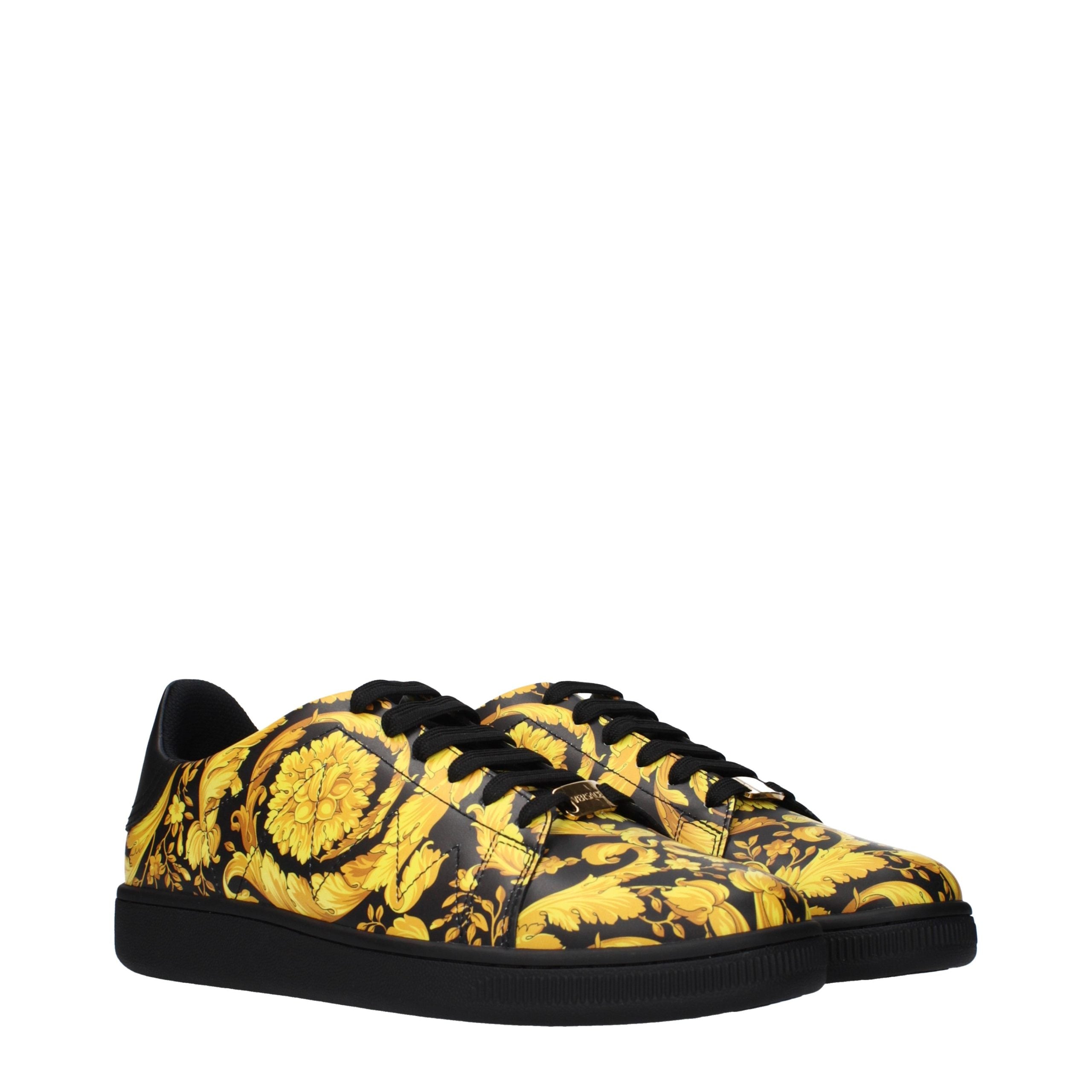 Versace Schwarze Leder Chunky Sneaker