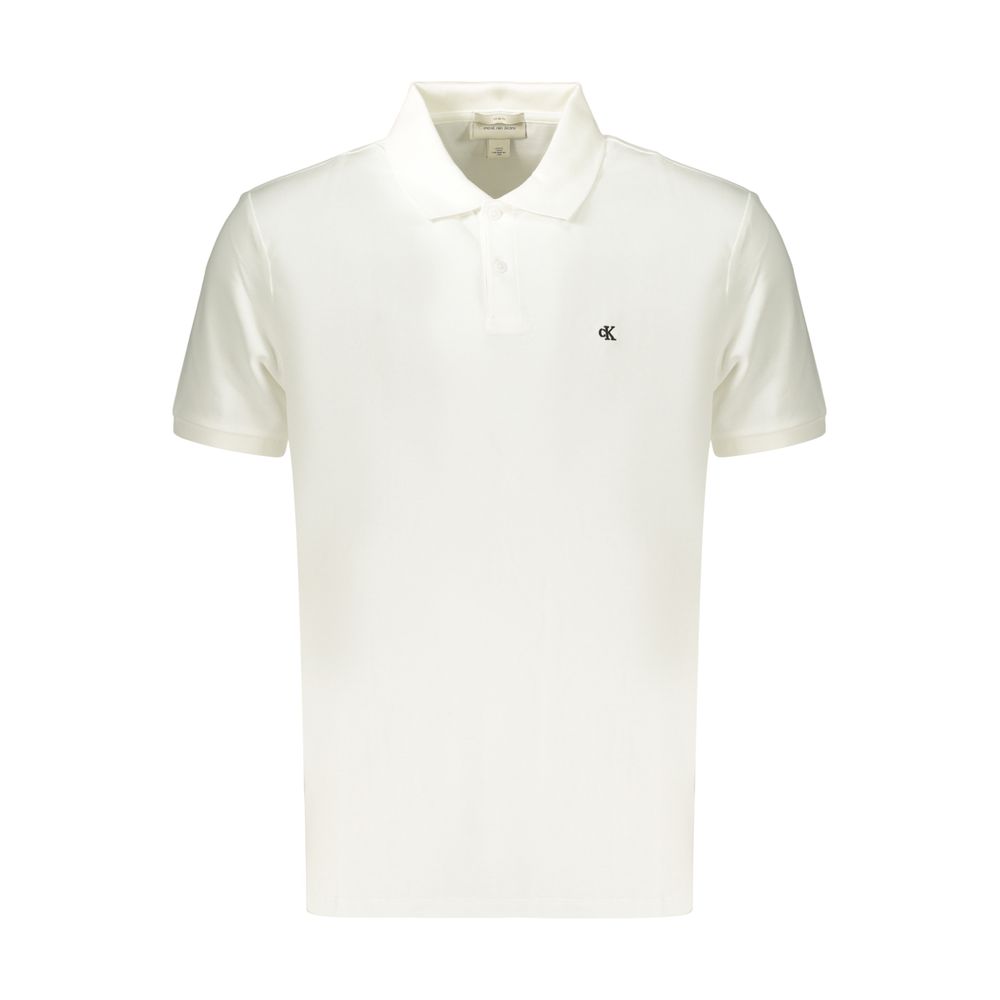 Calvin Klein Weißes Herren-Poloshirt aus Baumwolle