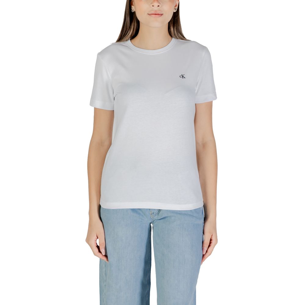 Calvin Klein Jeans Weißes Baumwoll-T-Shirt