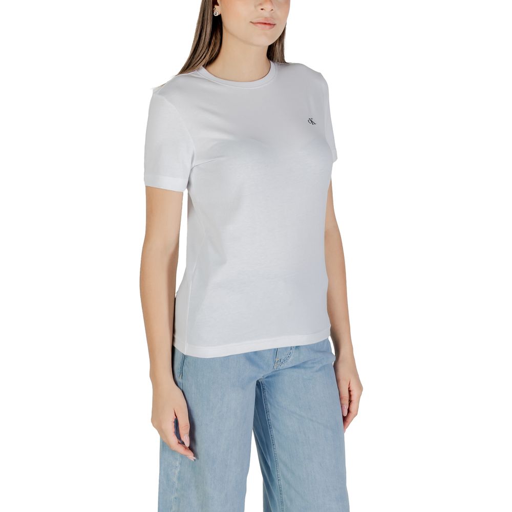 Calvin Klein Jeans Weißes Baumwoll-T-Shirt