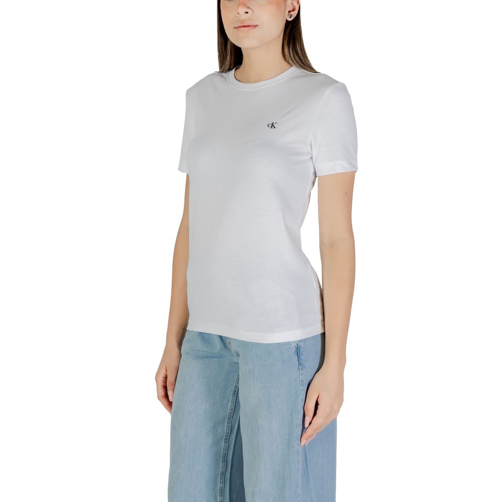 Calvin Klein Jeans Weißes Baumwoll-T-Shirt