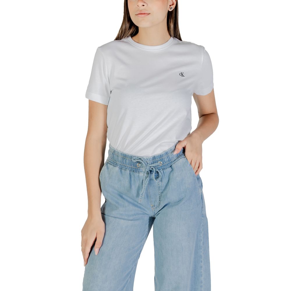 Calvin Klein Jeans Weißes Baumwoll-T-Shirt