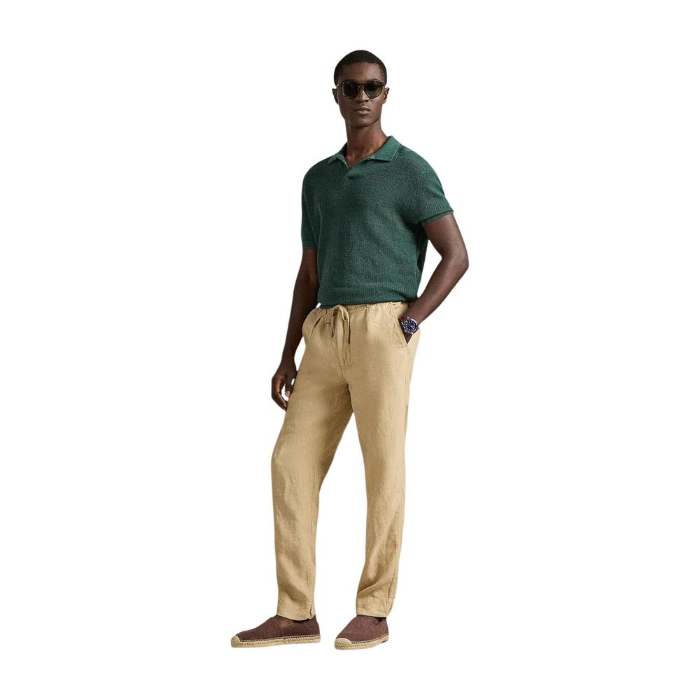 Lyle & Scott Beige Leinen Freizeithose