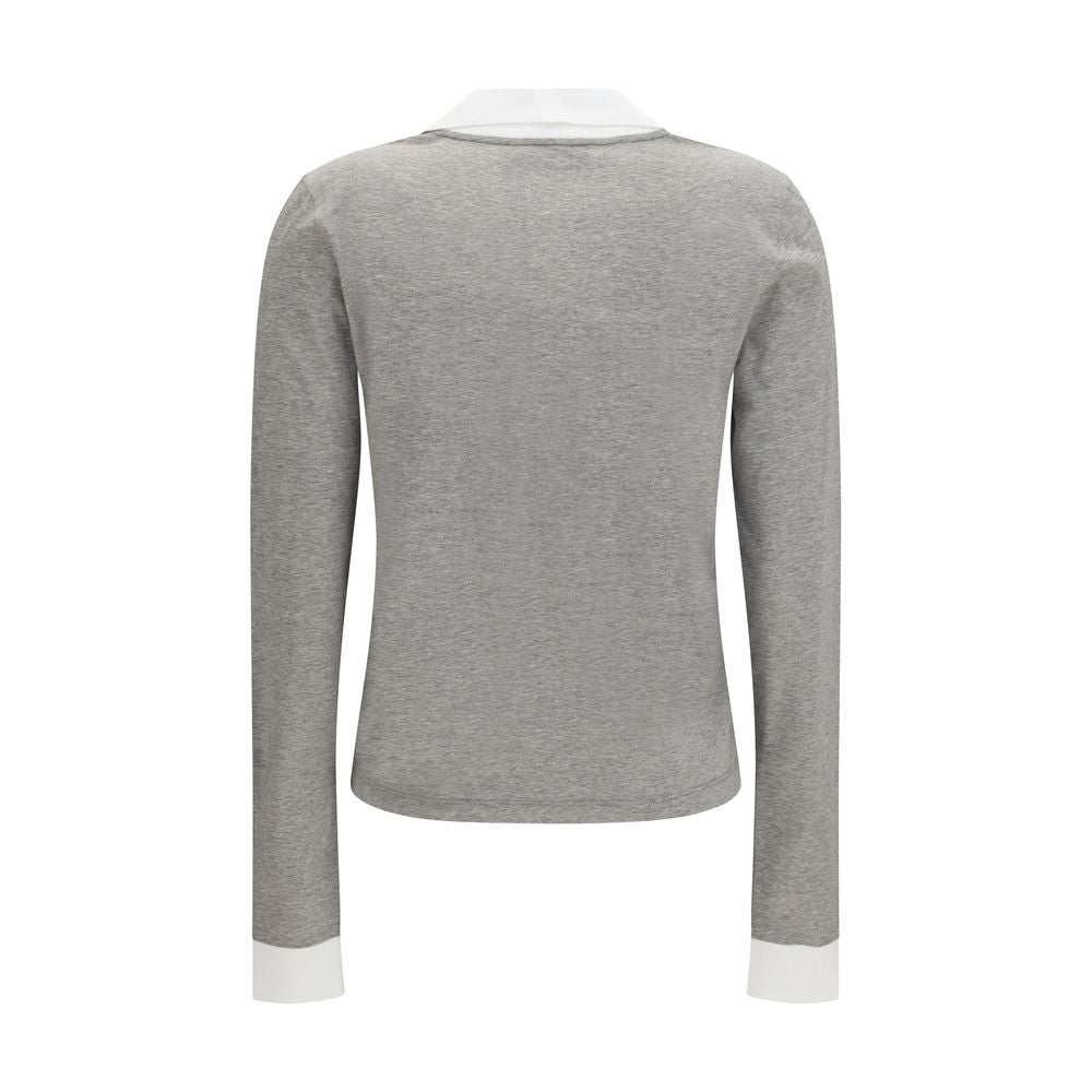 Miu Miu Graues Baumwoll-Langarmshirt