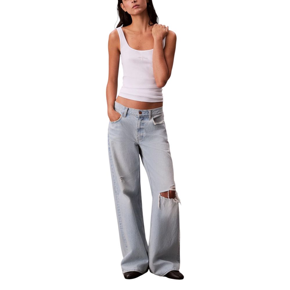 Calvin Klein Jeans Weiße Baumwoll-Tanktops