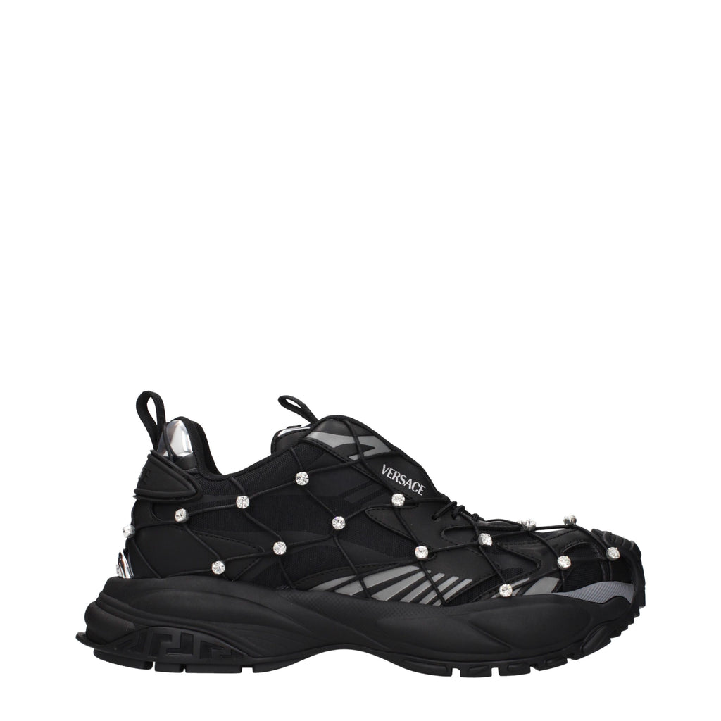 Versace Schwarze Low-Top-Sneaker aus Stoff