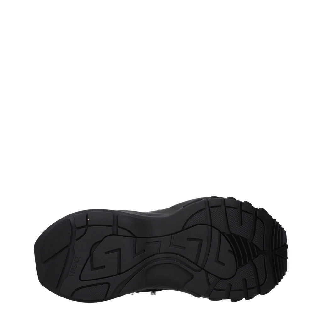 Versace Schwarze Low-Top-Sneaker aus Stoff