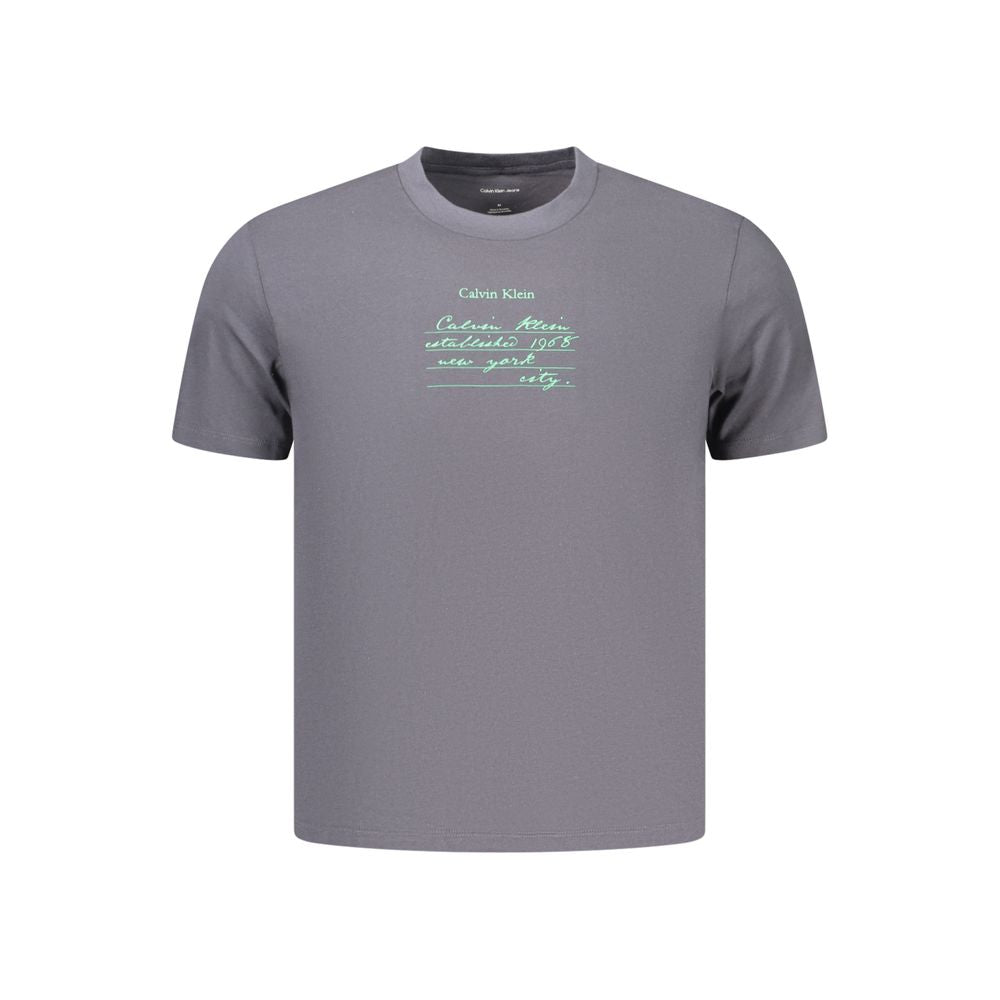 Calvin Klein Graues Baumwoll-T-Shirt für Herren