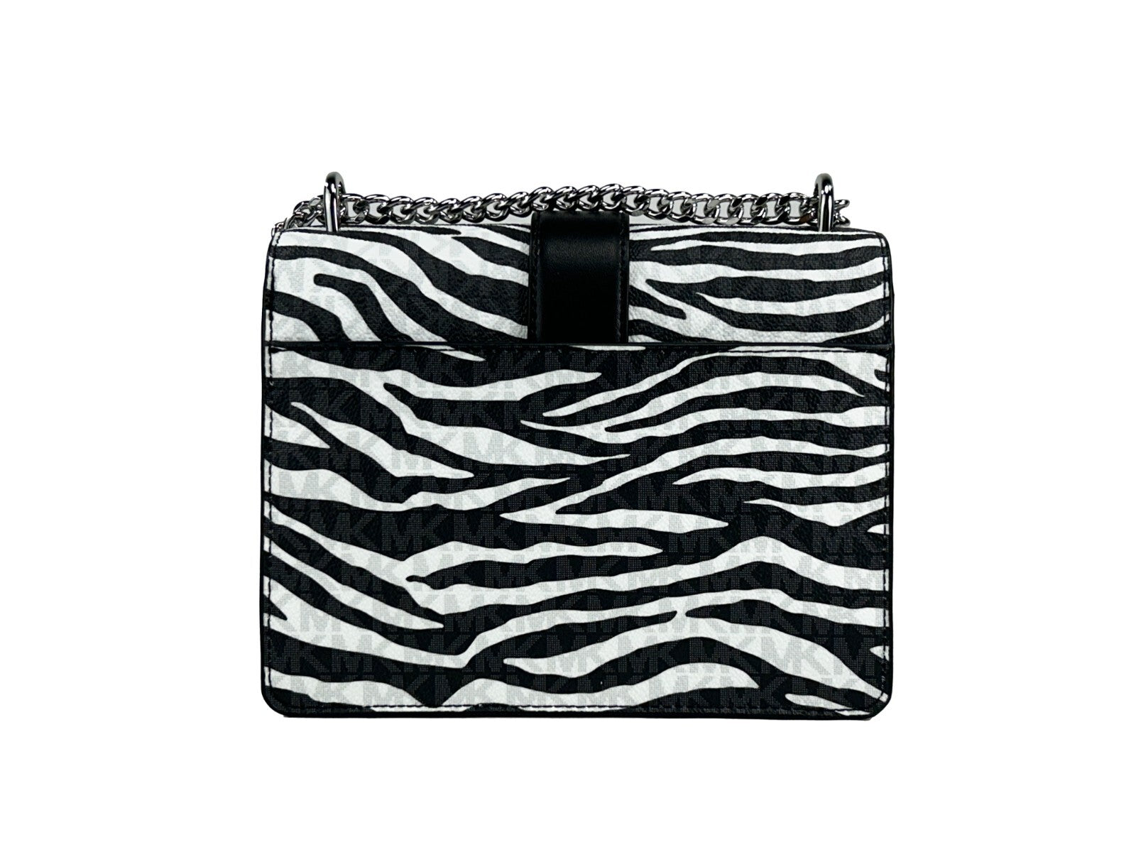 Michael Kors Greenwich Small Print Logo Crossbody Tote Chain Bag Schwarz/Weiß $498