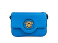 Versace La Medusa Umhängetasche aus blauem Leder