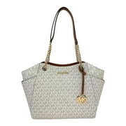 Michael Kors Jet Set Travel Große Logo-Tasche Vanilla
