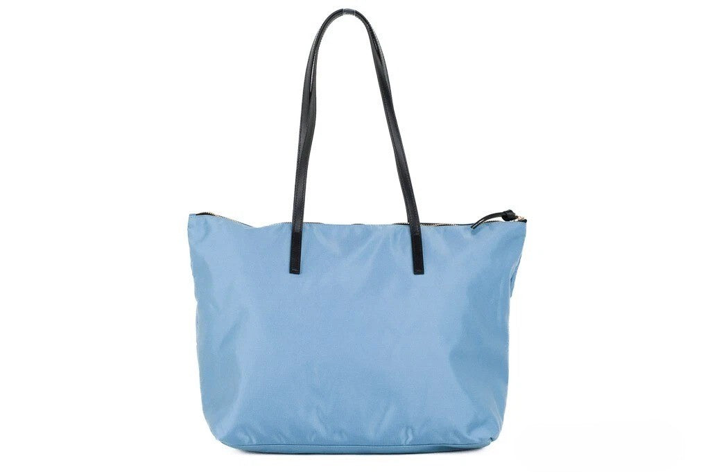 Versace Portuna Medusa Medium Henkeltasche Kornblumenblau Nylon Leder