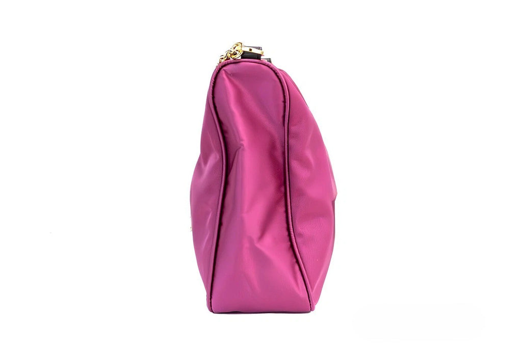 Versace Kleine Dahlia Nylon Stoff Medusa Anhänger Umhängetasche Schultertasche