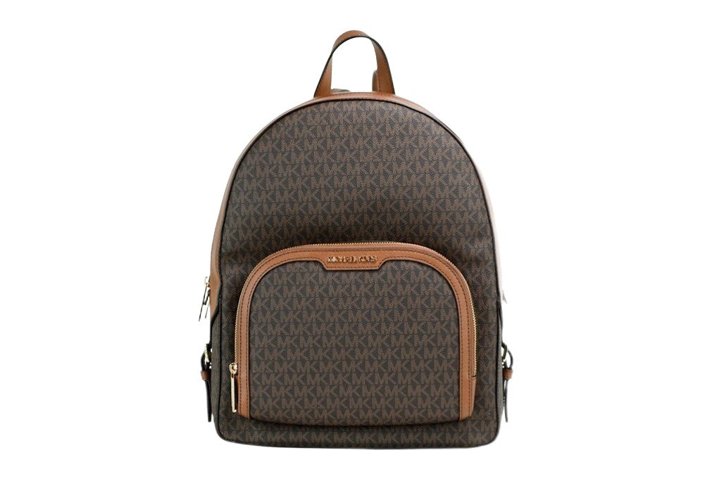 Michael Kors Jaycee Große braune Signature PVC Schultertasche Rucksack Bookbag