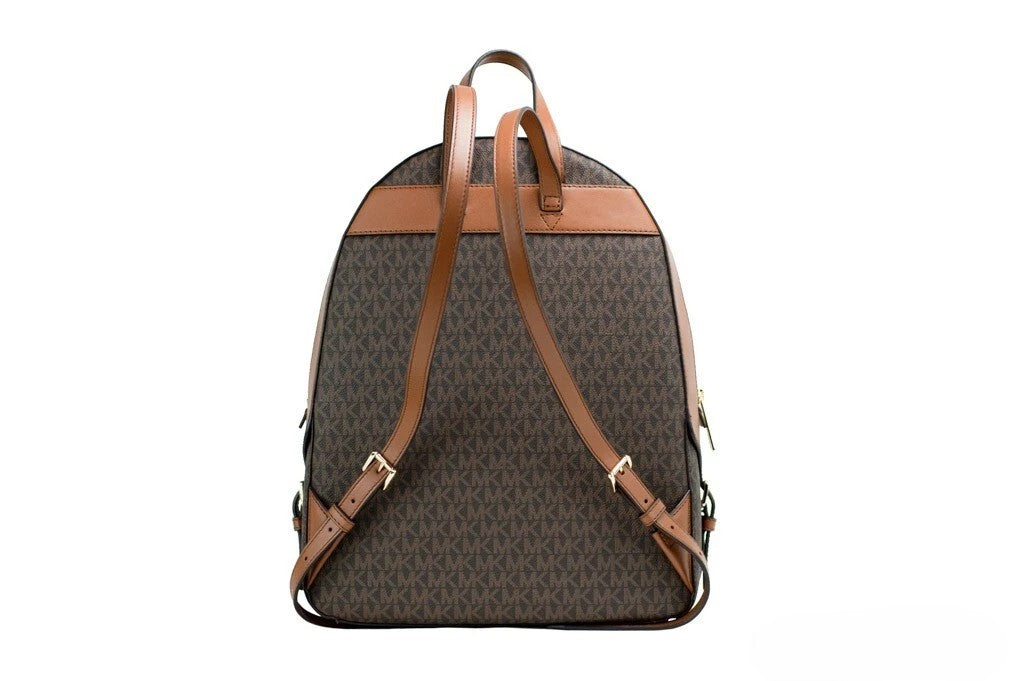 Michael Kors Jaycee Große braune Signature PVC Schultertasche Rucksack Bookbag