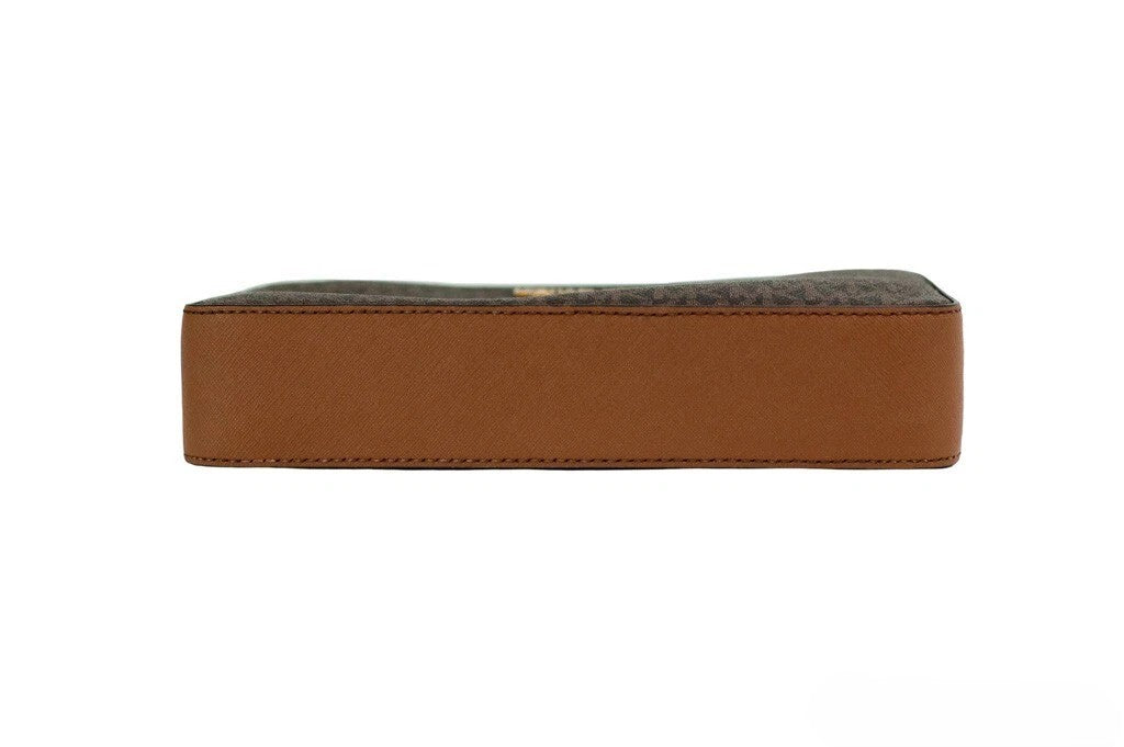 Michael Kors Damen Jet Set East West Umhängetasche Saffiano, Braun Gold, Groß