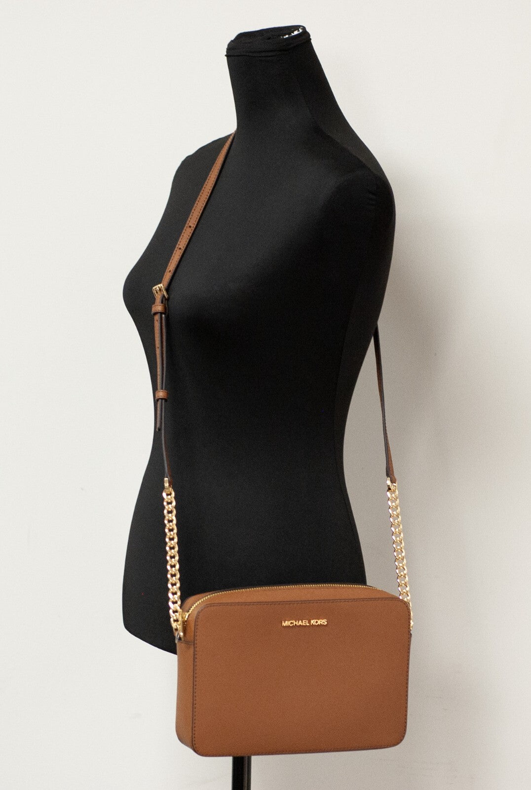 Michael Kors Damen Umhängetasche aus Saffiano-Leder mit Reißverschluss