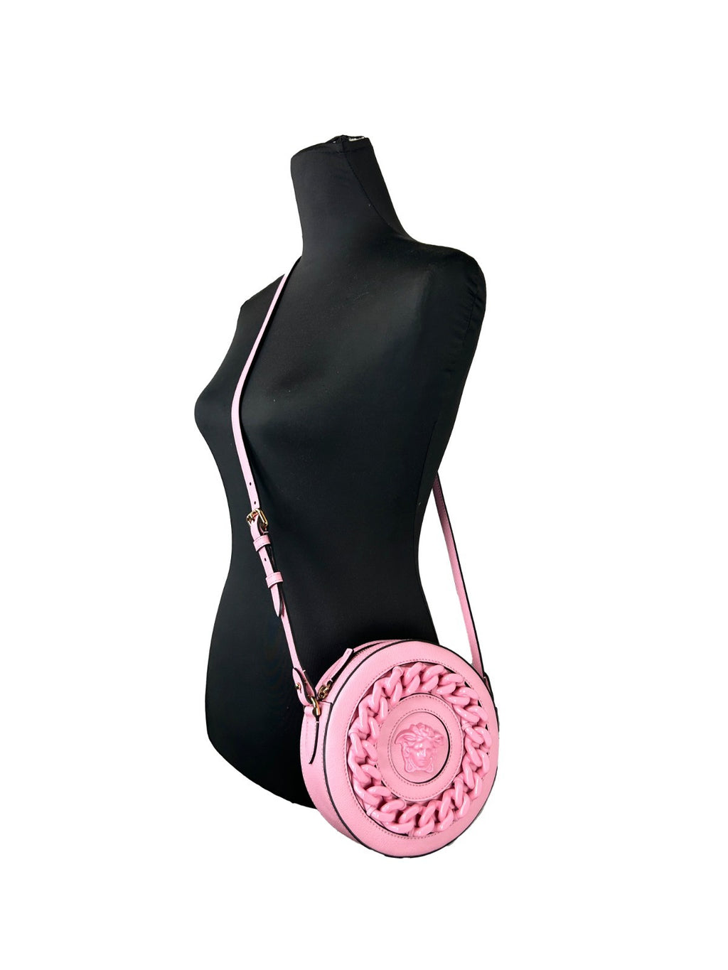 Versace Runde Disco Leder Kamera-Tasche Umhängetasche