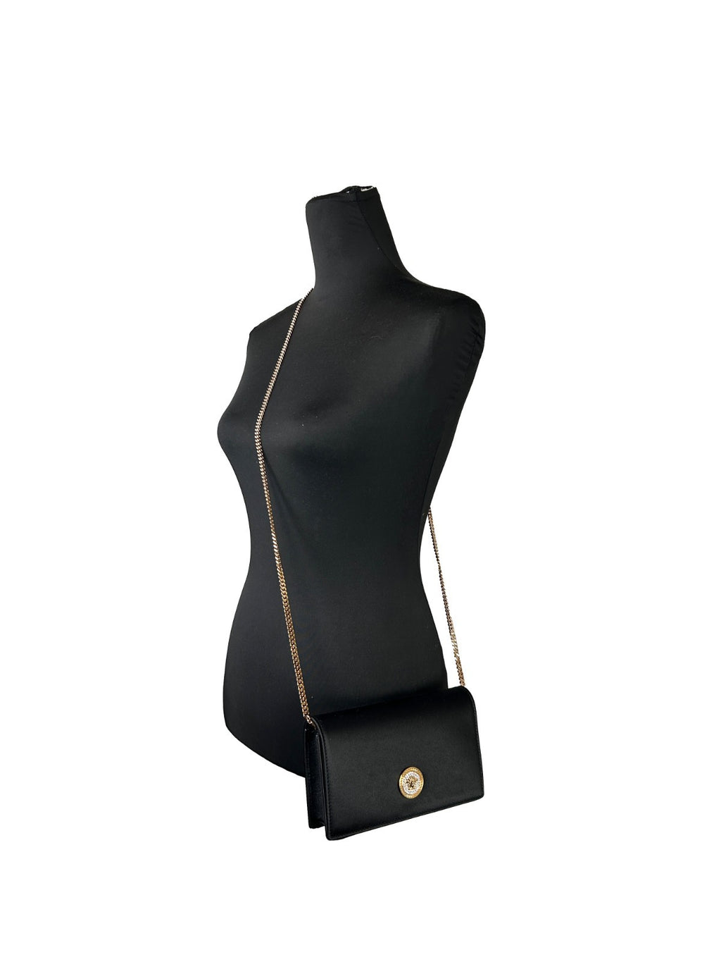 Versace Mini Chain Black Crossbody Geldbörse