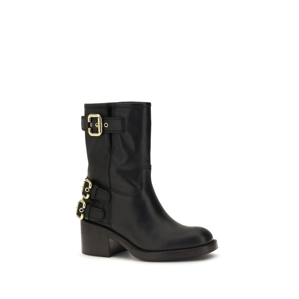 Chloé Schwarze Ankle Boots aus Kalbsleder Bos Taurus