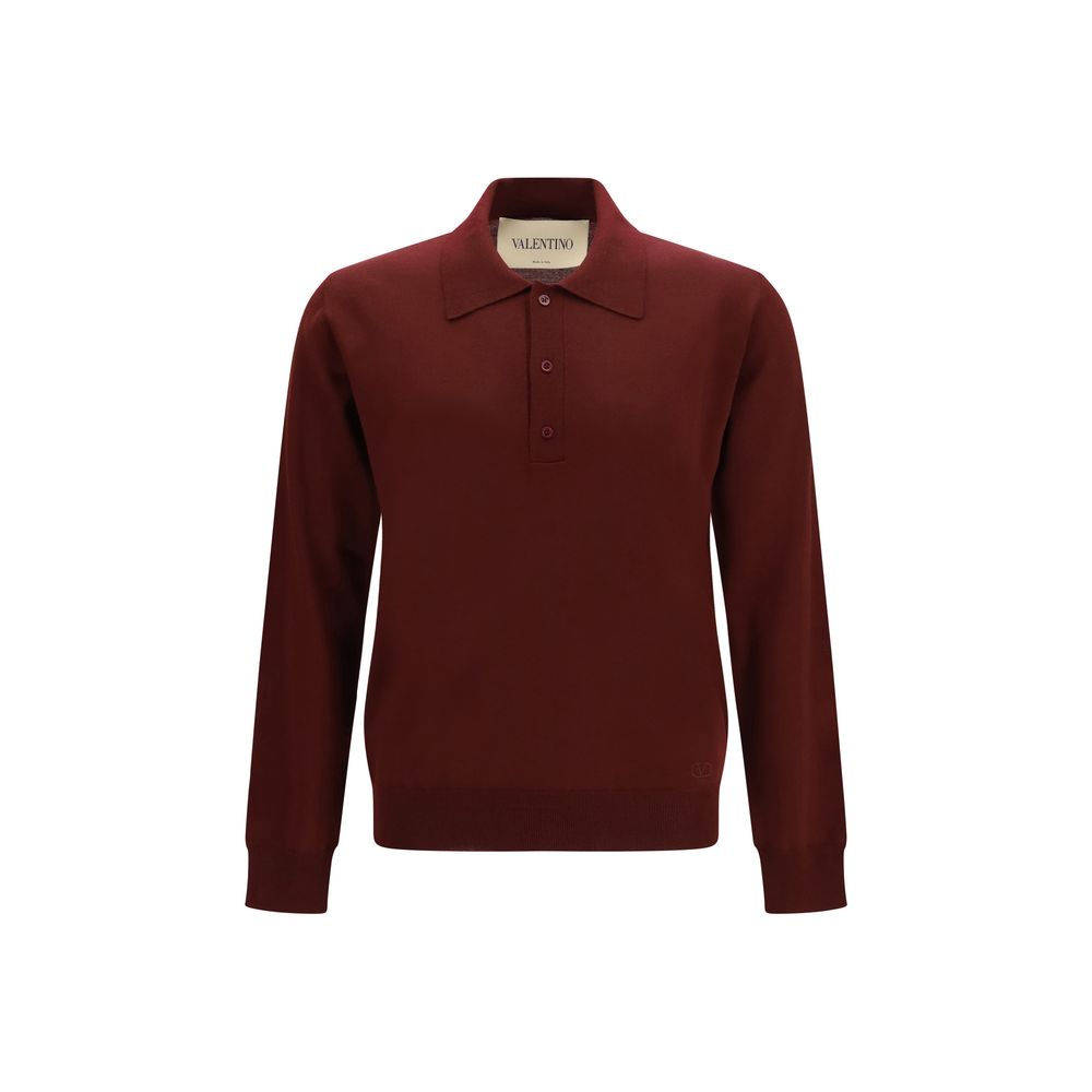Valentino Bordeaux Woll-Polohemd Oves Aries