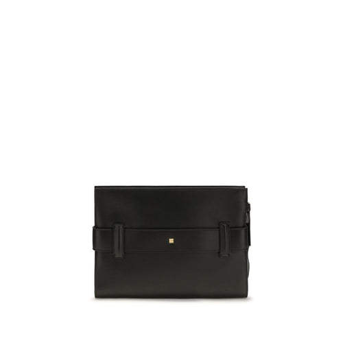 Balmain Schwarze Lammleder Schultertasche Ovis Aries Aries