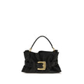 Balmain Schwarze Bos Taurus Kalbsleder Schultertasche