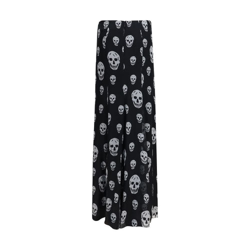 Alexander McQueen Schwarzer Seiden-Maxirock