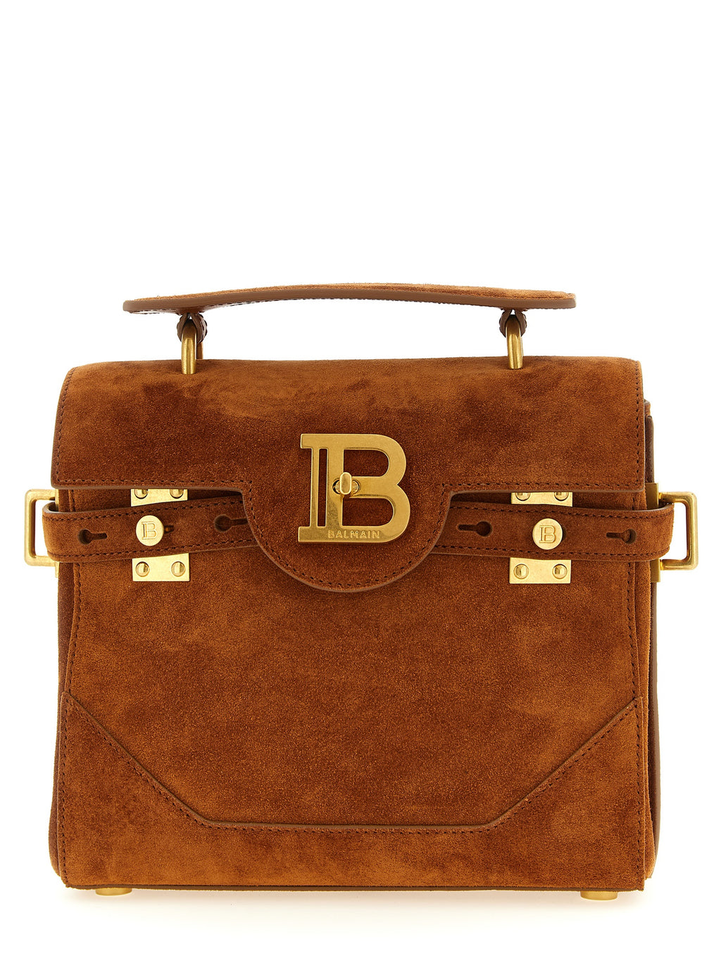 Balmain Braune Kalbsleder-Handtasche