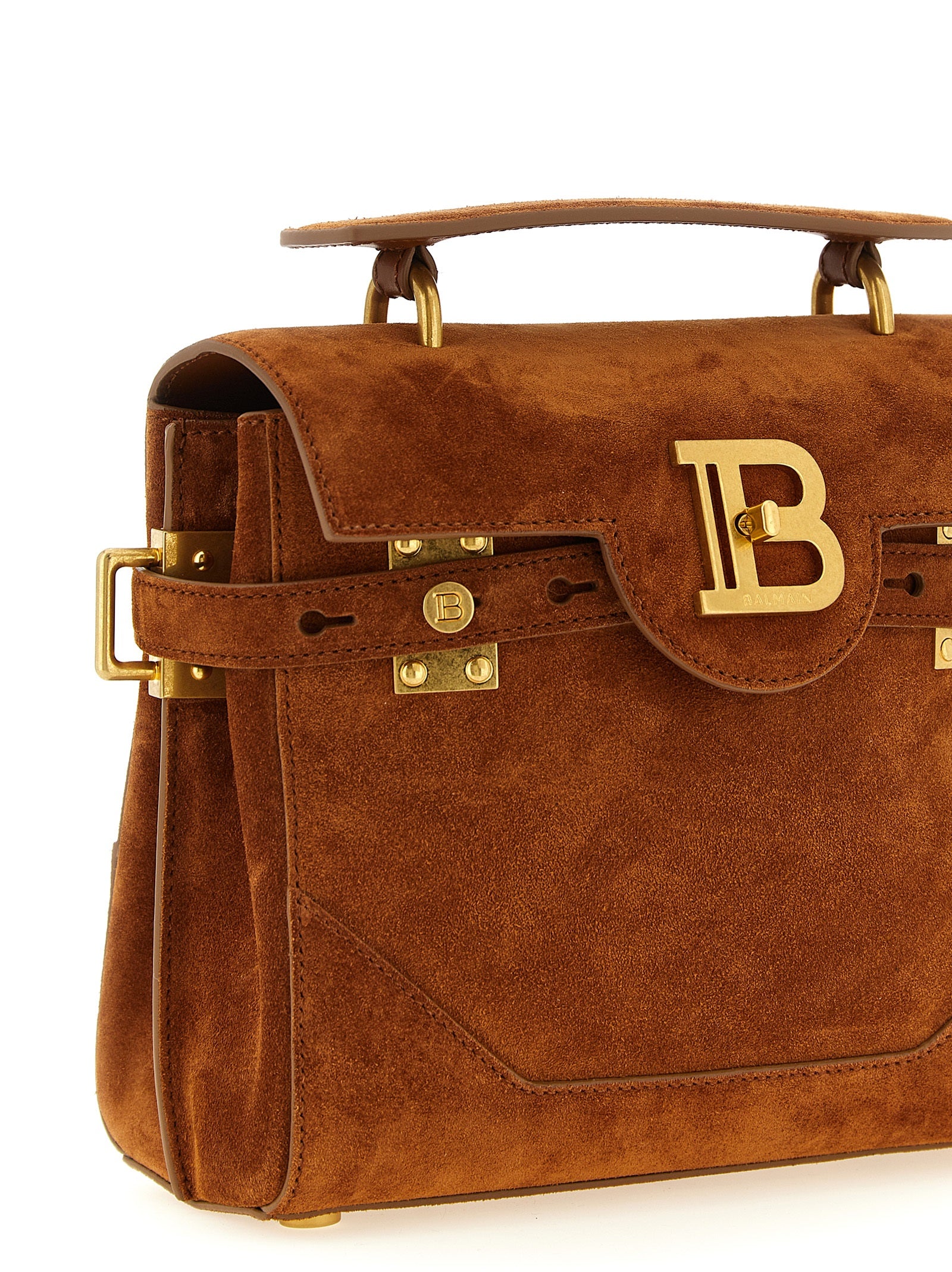 Balmain Braune Kalbsleder-Handtasche