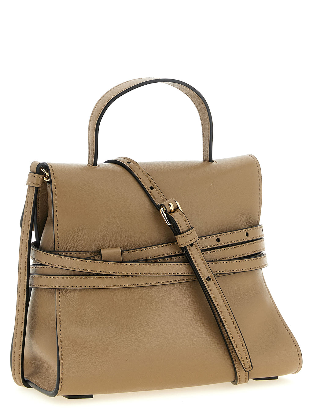 Moschino Beige Napa Leder / Kalbsleder Bos Taurus Handtasche