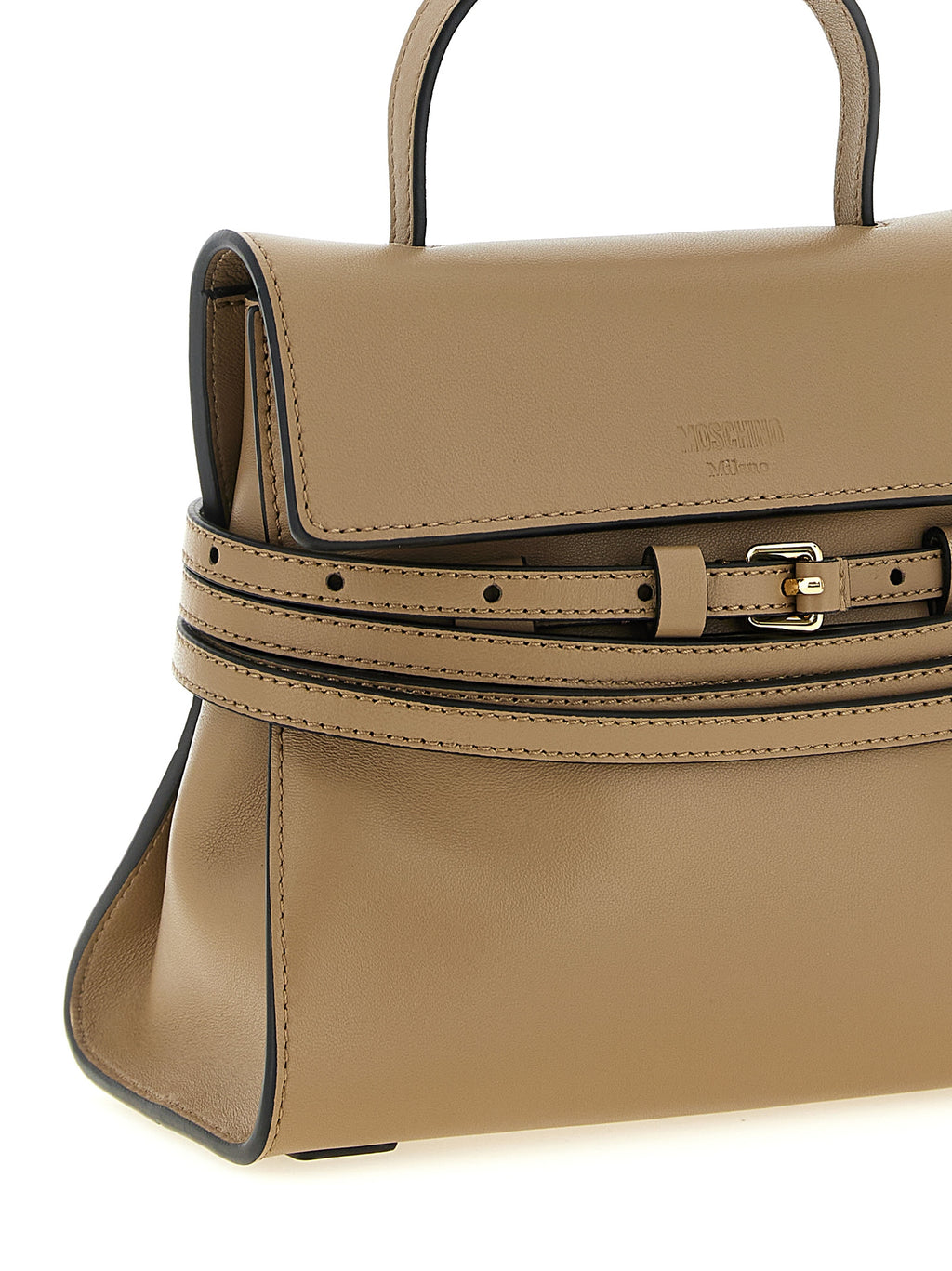 Moschino Beige Napa Leder / Kalbsleder Bos Taurus Handtasche