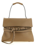 Moschino Schultertasche aus beigem Nappaleder / Kalbsleder