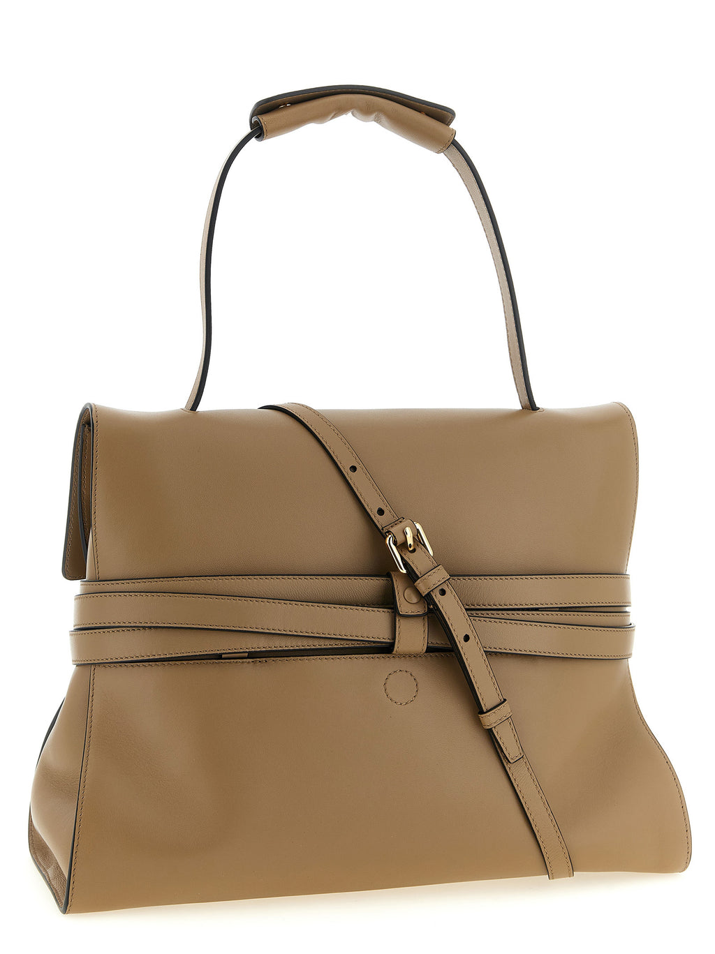 Moschino Schultertasche aus beigem Nappaleder / Kalbsleder