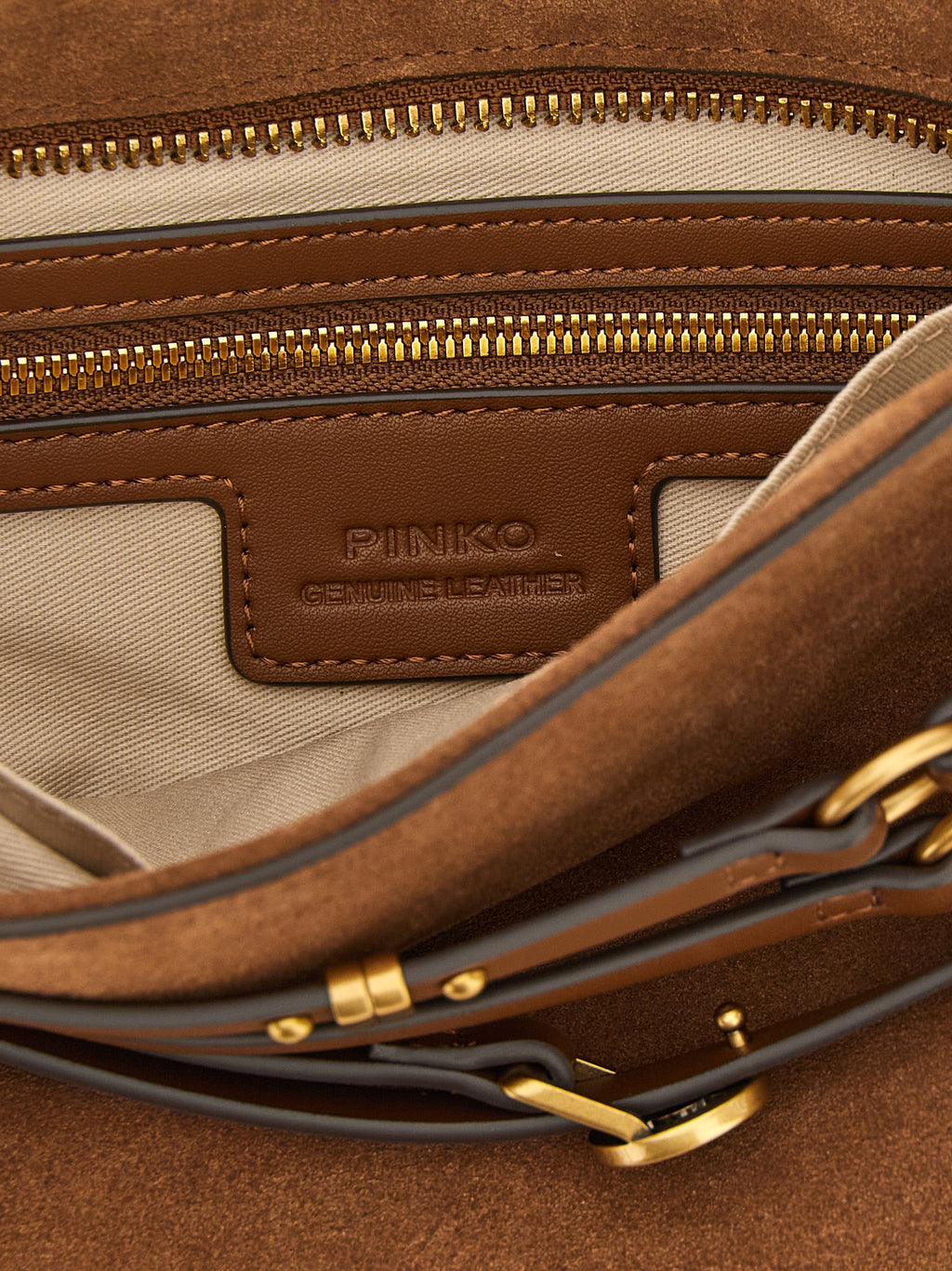 PINKO Schultertasche aus braunem Lammleder