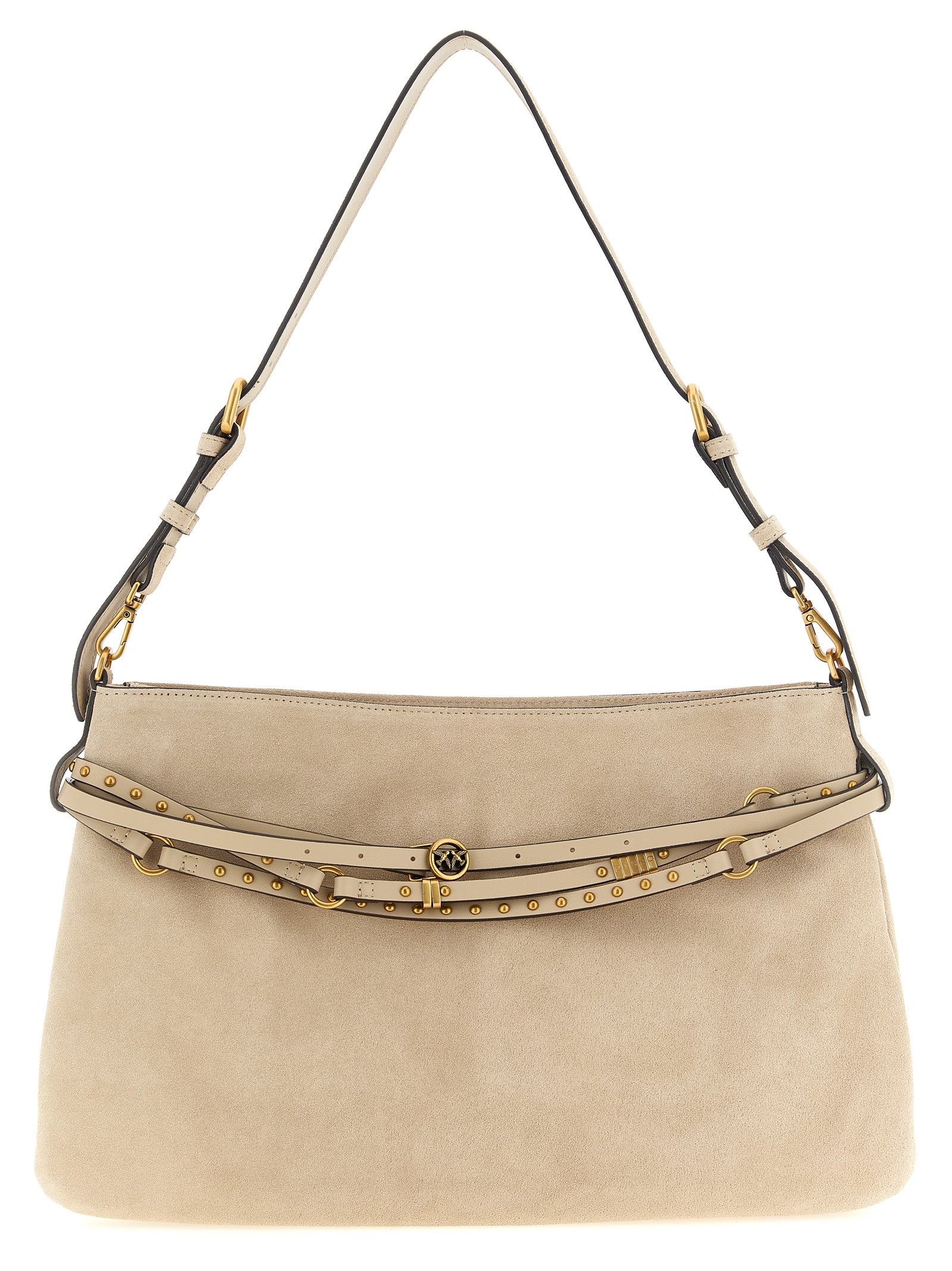 PINKO Beige Kalbsleder-Schultertasche