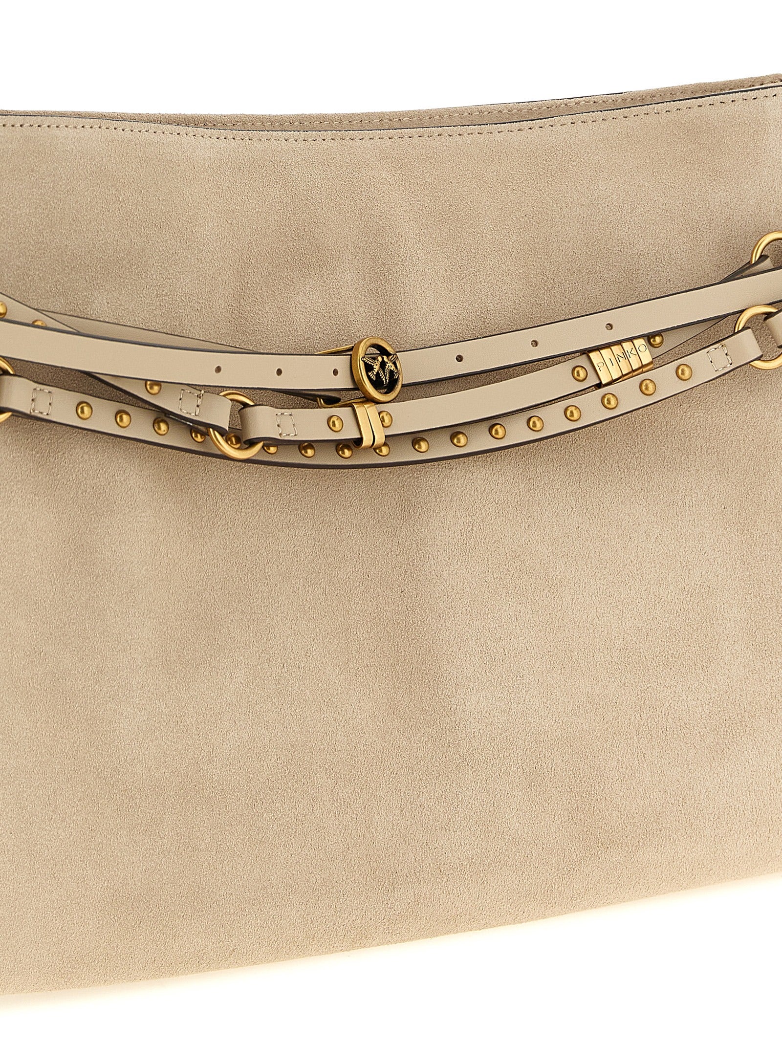 PINKO Beige Kalbsleder-Schultertasche