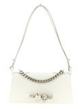 Alexander McQueen Weiße Kalbsleder-Schultertasche