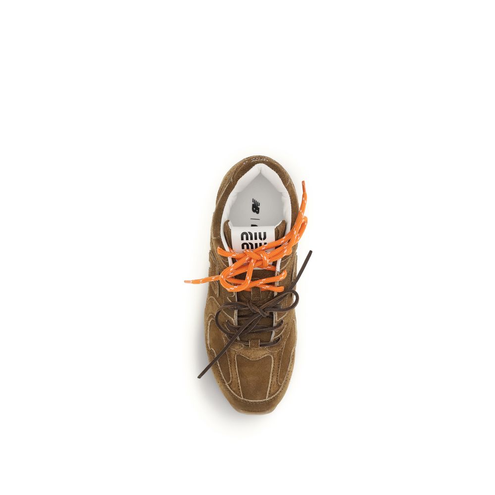 Miu Miu Braune Kalbsleder Bos Taurus Athletic Sneaker